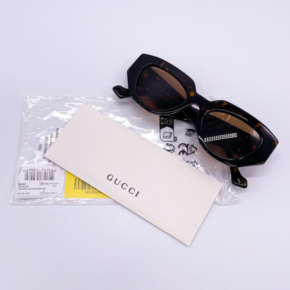 NEW GUCCI GG1421S 002 HAVANA WOMEN SUNGLASSES GUCCI - Picture 11 of 12